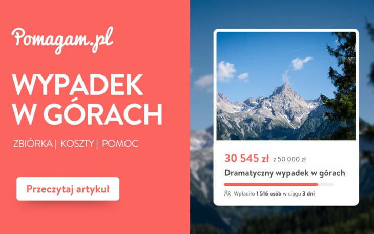 Wpis Zbiórka po wypadku w górach (np. Tatrach) na Pomagam.pl. Stwórz apel o pomoc. - miniaturka zdjęcia