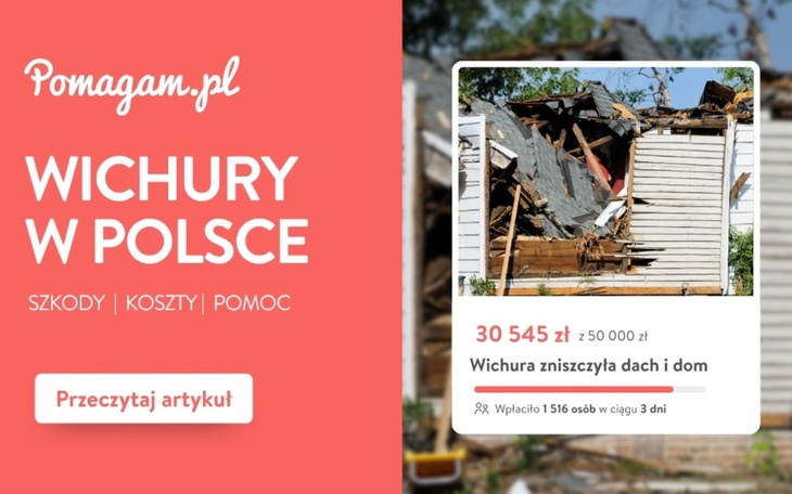 Załóż zbiórkę za darmo na pomoc po skutkach nawałnicy