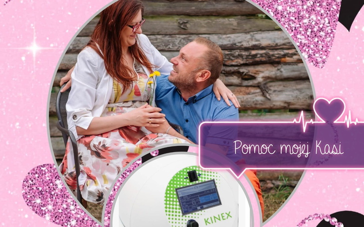 Para siedzi razem, uśmiechając się, z sercem w tle.