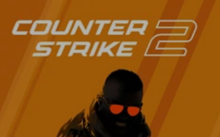 Grafika z logo gry Counter-Strike 2, dynamiczny styl.