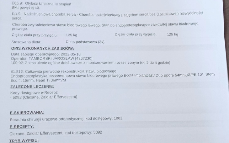 Zbiórka Endoproteza, zbiórka na rehab - zdjęcie główne