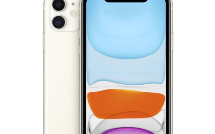 Smartfon z wyświetlaczem w różnych kolorach.