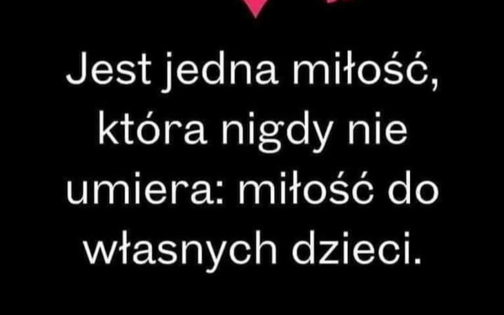 Cytat o miłości do dzieci na czarnym tle.
