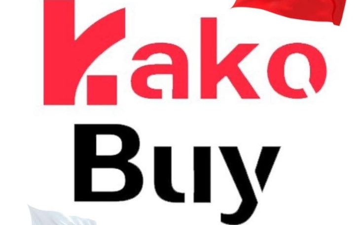 Logo firmy z napisem 'Kako Buy', z flagami w tle.