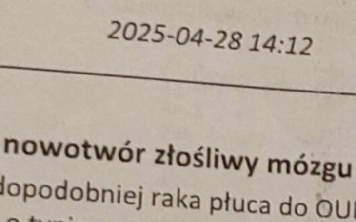 Fragment dokumentu medycznego z datą i diagnozą.