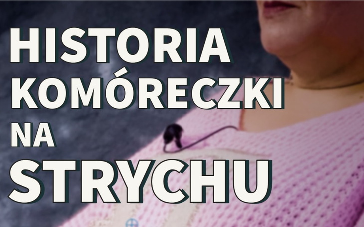 Kobieta w różowej bluzce, opowiadająca historię.