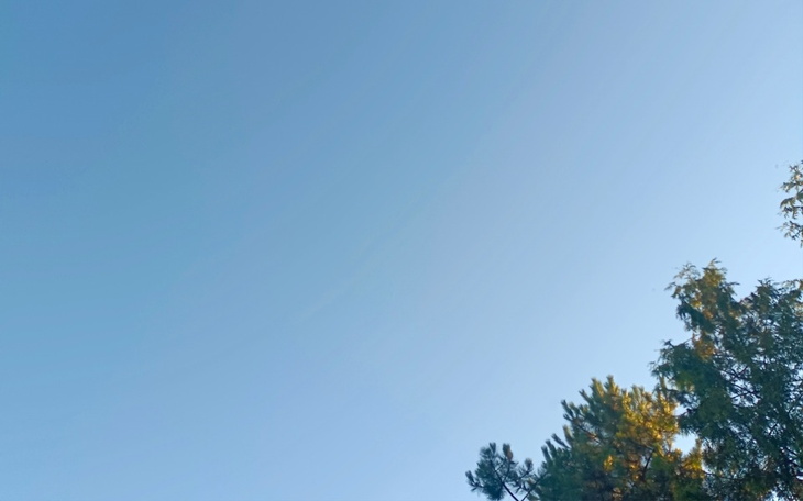 Czyste niebo z delikatnymi chmurami w tle.