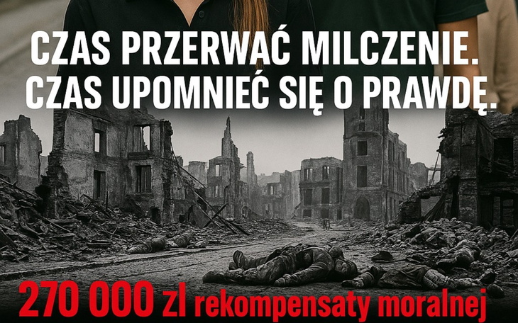 Plakat nawołujący do prawdy i sprawiedliwości.