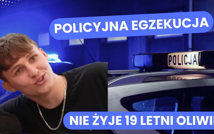 Kolaż z policyjnym samochodem i osobą, temat egzekucji.