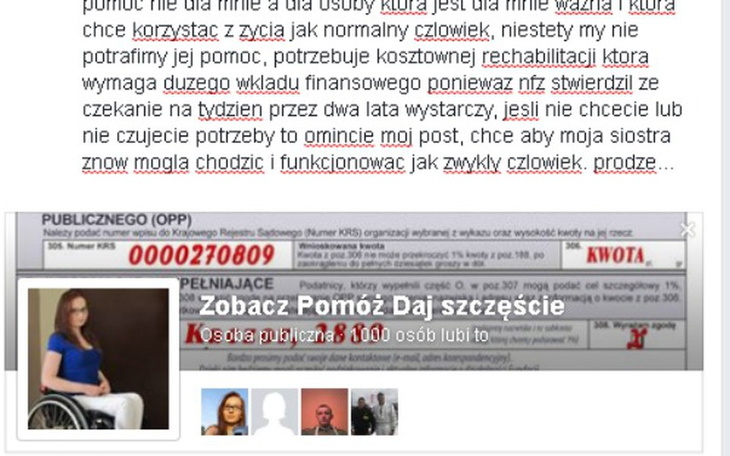 Zbiórka Pomoc dla siostry - zdjęcie główne
