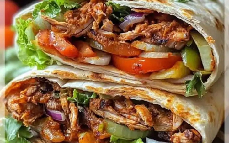 Pyszne wrapy z kurczakiem i warzywami, idealne na lunch.