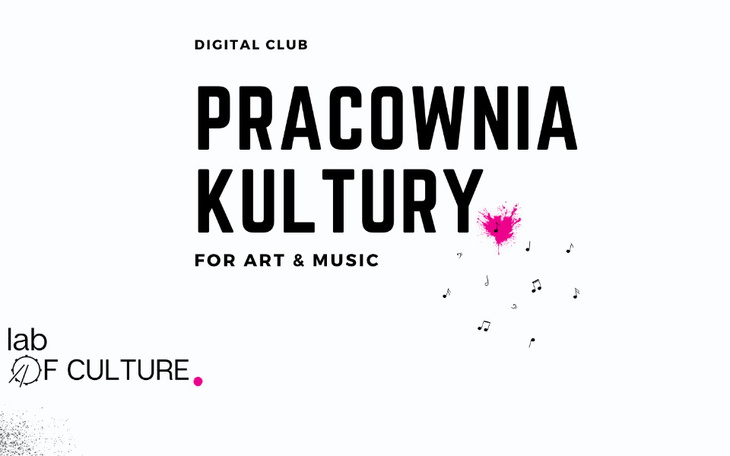 Logo klubu cyfrowego Pracownia Kultury, z nutami.