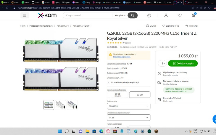 Zbiórka pamięć ram 2x 2x16 gb - zdjęcie główne