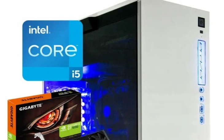 Nowoczesny komputer z procesorem Intel i5 i kartą graficzną.