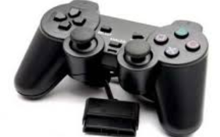 Kontroler do gier wideo na białym tle.