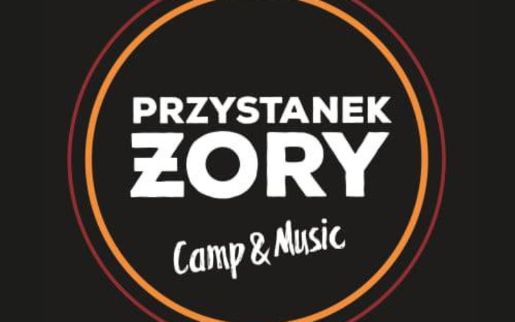 Logo Przystanku Żory, miejsce związane z muzyką i obozami.