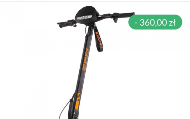 Hulajnoga elektryczna z ceną 360,00 zł.