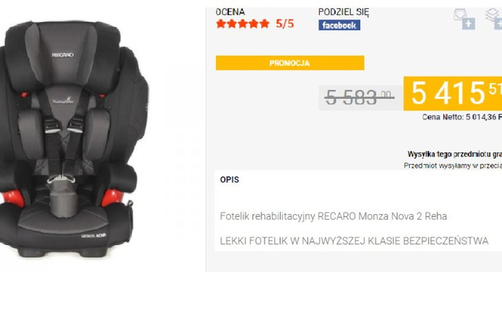 Zbiórka Fotelik specjalistyczny. - zdjęcie główne