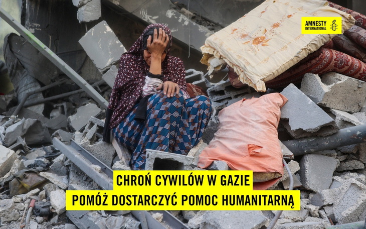 Pomoc humanitarna dla cywilów w Gazie.