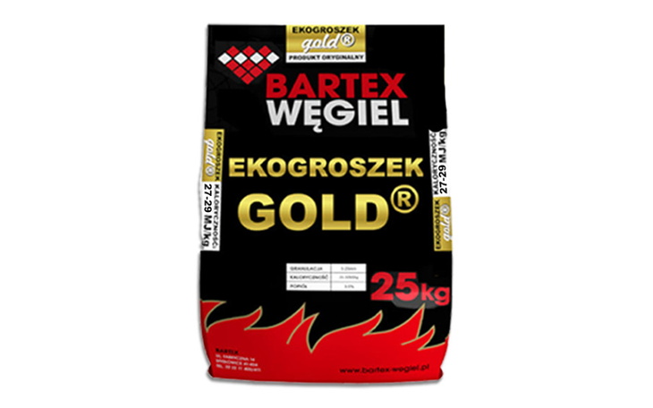 Opakowanie ekogroszku Bartex Gold, 25 kg.