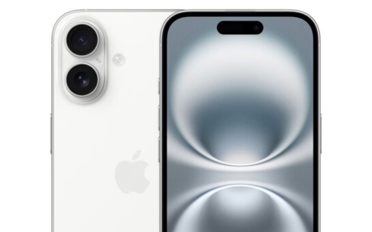 Nowoczesny smartfon Apple, model iPhone 14, w kolorze białym.