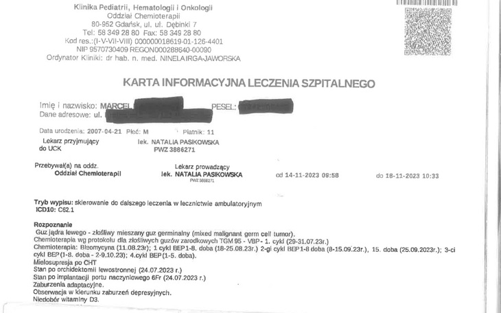 Zbiórka Pomóż Marcelowi w walce z rakiem - zdjęcie główne