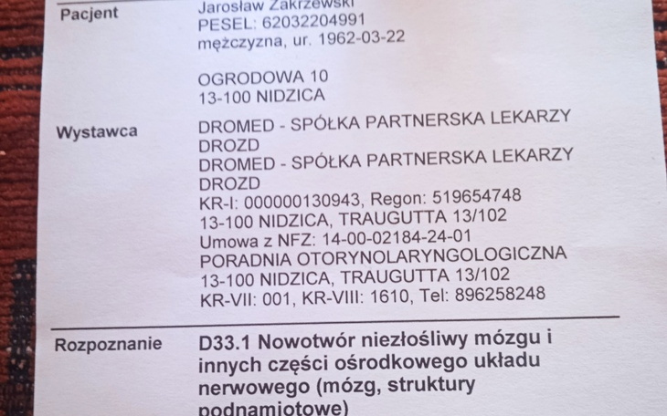 Zbiórka Operacja guza głowy , koszty - zdjęcie główne