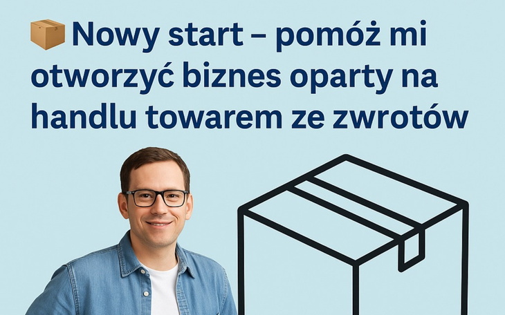 Mężczyzna promujący nowy biznes związany z handlem.