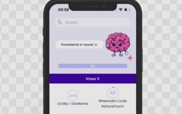 Ekran telefonu z aplikacją edukacyjną dla dzieci.
