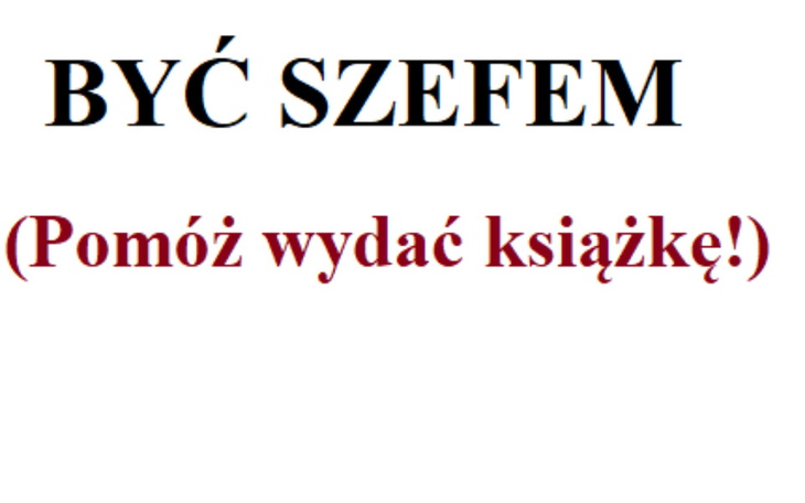 Zbiórka Wydanie Książki - Być Szefem - zdjęcie główne