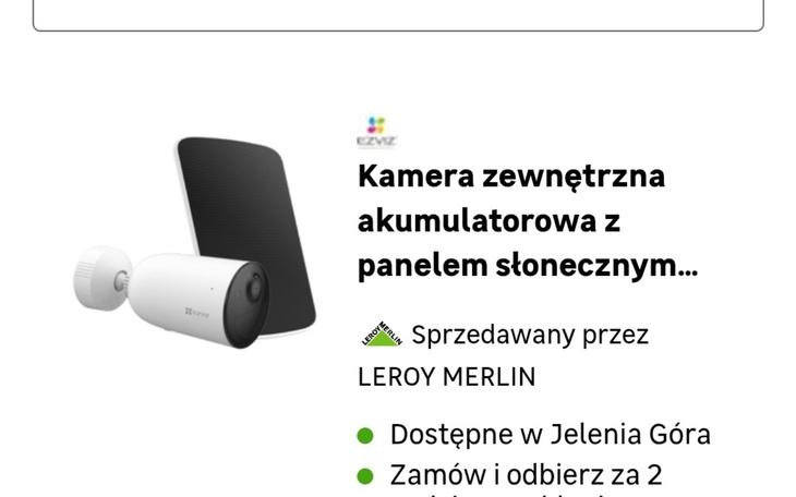 Kamera zewnętrzna z panelem słonecznym w ofercie.