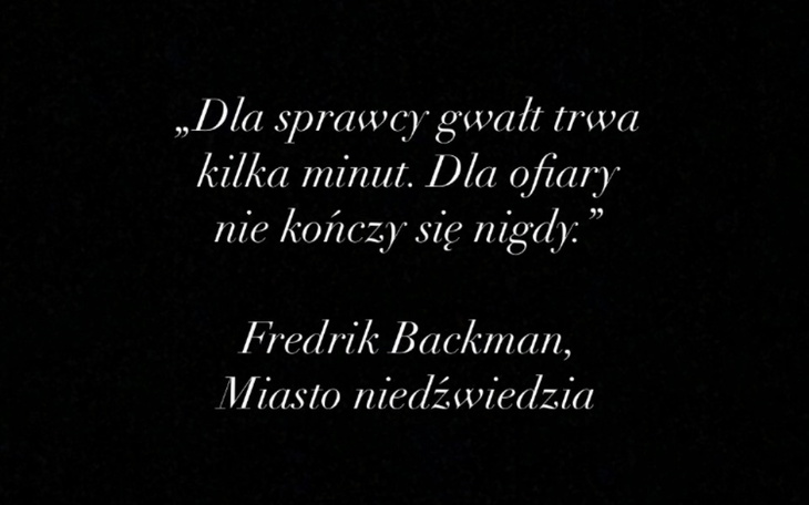 Cytat Fredrika Backmana na czarnym tle.