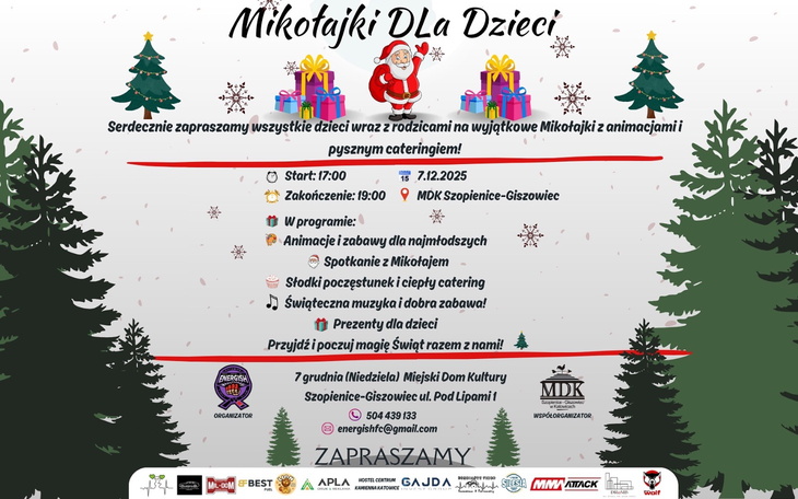 Plakat zapraszający na wydarzenie dla dzieci.