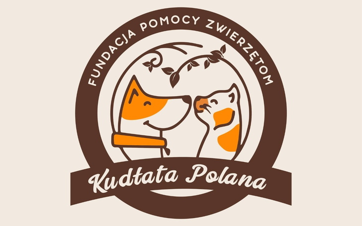Logo fundacji pomagającej zwierzętom, przedstawiające psy i koty.