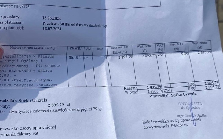 Zbiórka Dług za leczenie w szpitalu - zdjęcie główne