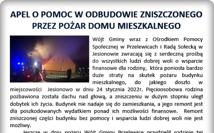 Zbiórka Pogorzelcy z Przelewic - zdjęcie główne