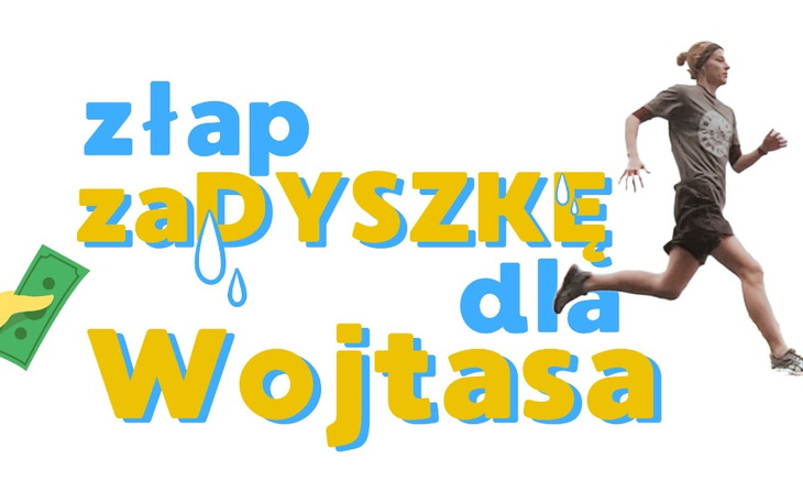Grafika promująca bieg charytatywny dla Wojtasa.