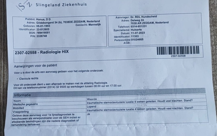 Zbiórka Rehabilitacja obojczyka mostkowe - zdjęcie główne