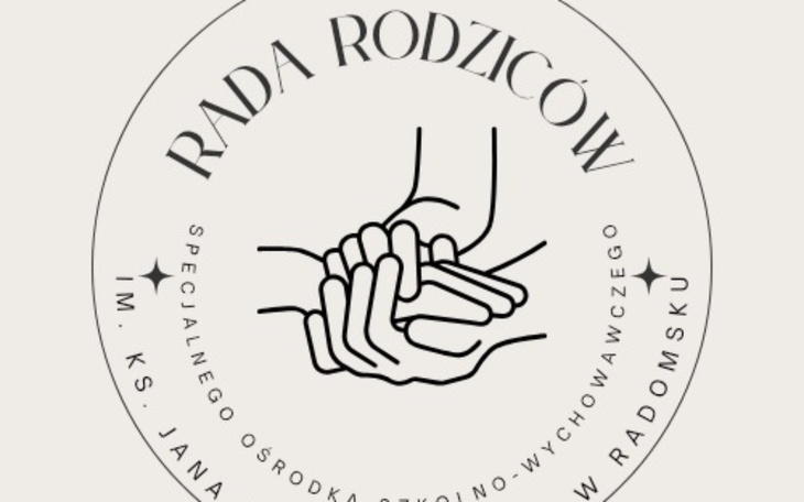Logo Rady Rodziców z dwiema splecionymi dłońmi.