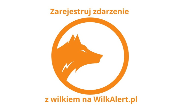 Logo WilkAlert.pl, informujące o zdarzeniach z wilkami.