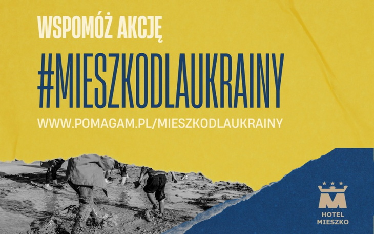 Plakat promujący akcję wsparcia, zachęcający do pomocy.