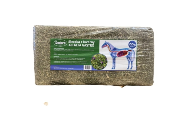 Siekacz z lucerny Alfalfa Gastro dla koni, zdrowa karma.