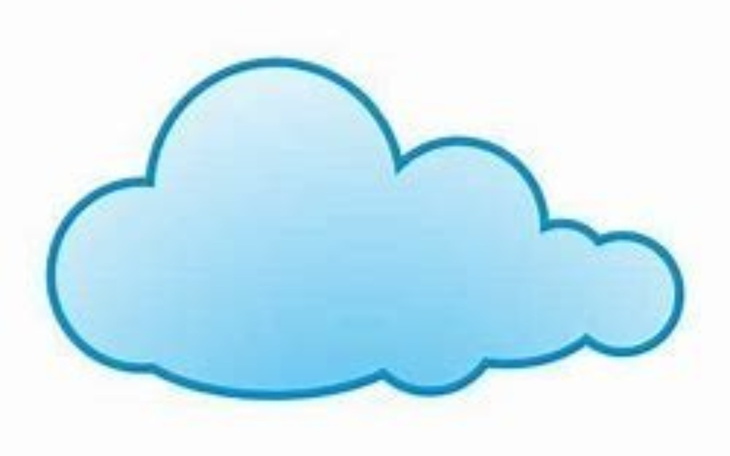 Prosta niebieska chmurka na białym tle.