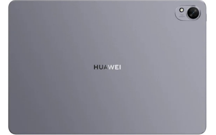 Tablet Huawei w kolorze szarym, minimalistyczny design.