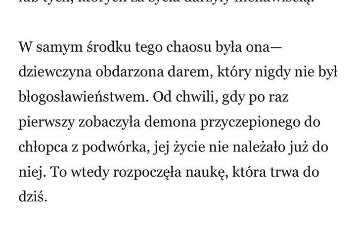 Fragment tekstu literackiego, opisujący chaos i dar.