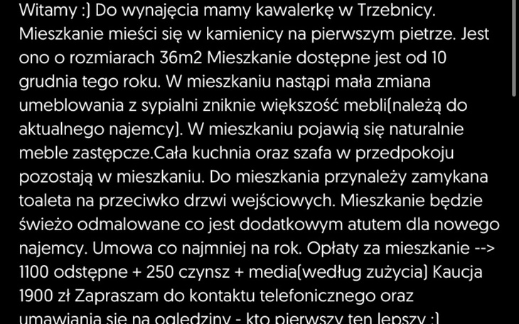 Zbiórka na mieszkanie do wynajem - zdjęcie główne