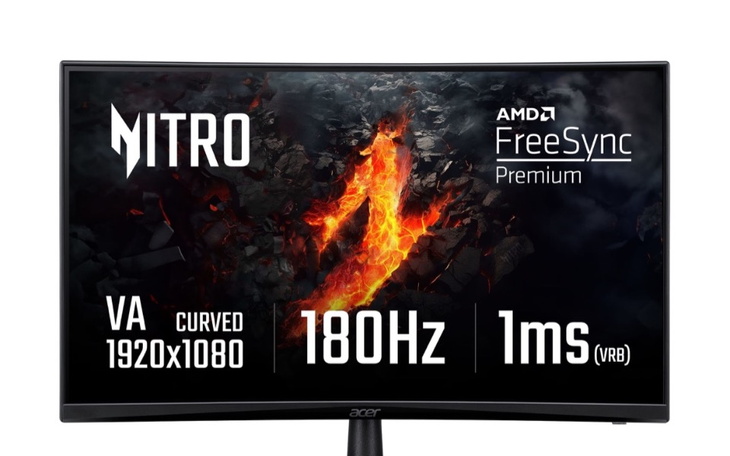 Monitor Acer Nitro z zakrzywionym ekranem, 180Hz, idealny do gier.