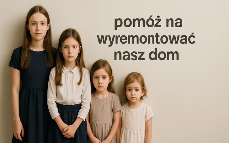 Cztery dziewczynki stojące razem, proszące o pomoc.