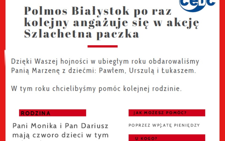Zbiórka Szlachetna paczka Polmos - zdjęcie główne