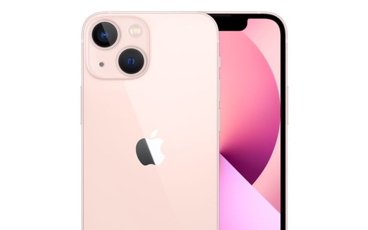 Smartfon Apple iPhone 13 w kolorze różowym.